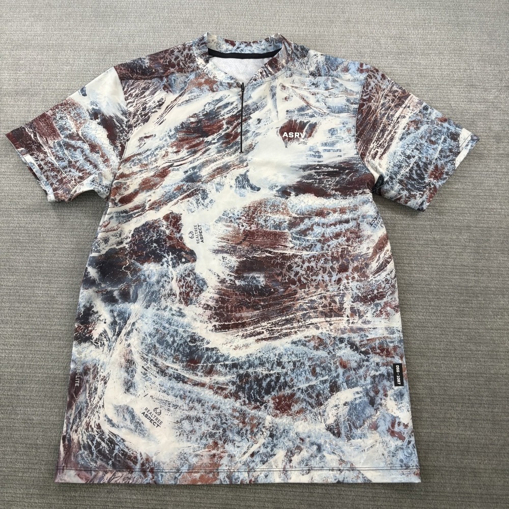ASRV Tetra Lite Ice Zip Tee Mens Small Real Tree Aspect DSG-1087 UV Protection